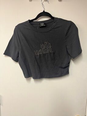 Dresser in Lala. 'Wild Woman' Black Cropped Tee